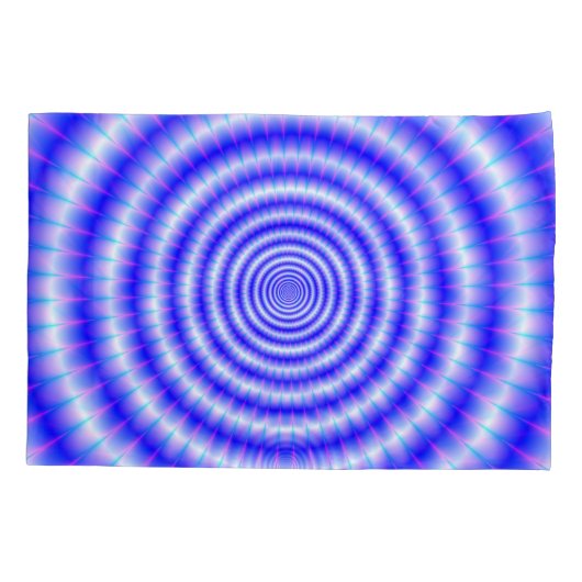 Concentrische ringen in Blauw en Wit Kussensloop (Achterkant)