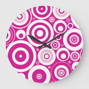 Concentrische Roze Cirkels Ronde Wandklok