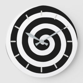 Concentrische spiraal in zwart-witte ronde klok
