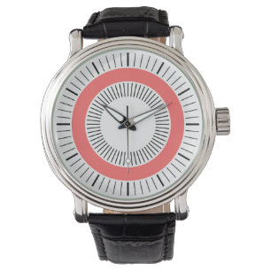 Concentrische Stralen - Tropisch Roze Horloge
