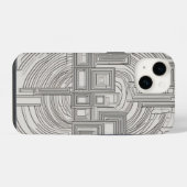 Concentrische Vierkanten Lijn Kunst iPhone Hoesje (Achterkant horizontaal)