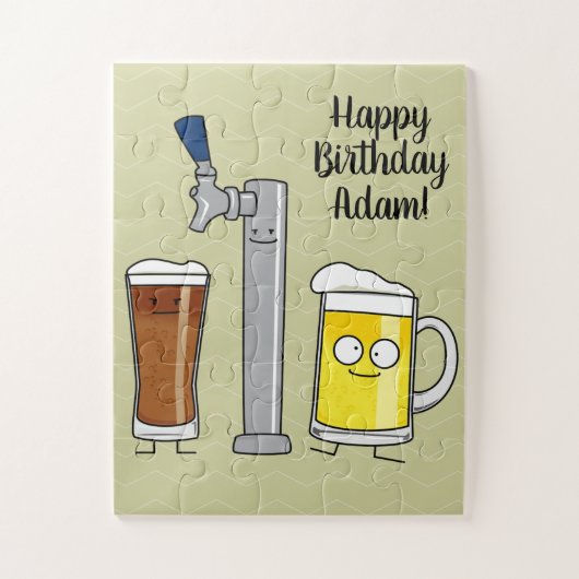 Concept Beer lager tapout mok alcoholschuim drink Legpuzzel (Verticaal)