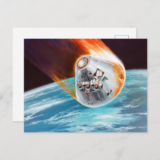 Concept die de Module van het Bevel van Apollo af Briefkaart (Voorkant / Achterkant)