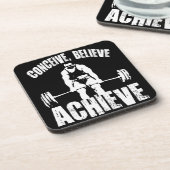 Concept, geloof, realiseer - Motivatie resultaat Bier Onderzetter (Linkerzijde)