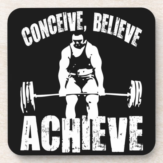 Concept, geloof, realiseer - Motivatie resultaat Bier Onderzetter (Voorkant)