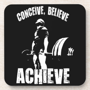 Concept, geloof, realiseer - Motivatie resultaat Drankjes Onderzetter