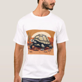 Concept Kunst van een enorme schildpad in aride st T-shirt