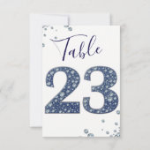 Concept voor denim & Diamonds Bling Sparkle Table Kaart (Achterkant)