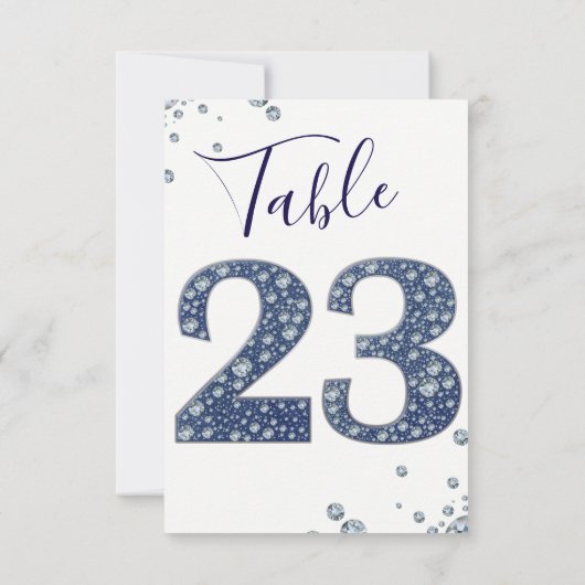 Concept voor denim & Diamonds Bling Sparkle Table Kaart (Achterkant)