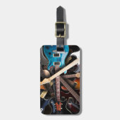 Concept voor elektrische gitaren bagagelabel (Voorkant verticaal)