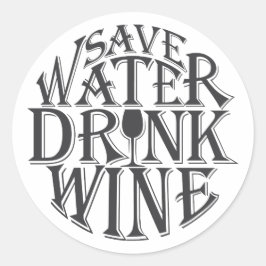 Concept voor water en drink opslaan ronde sticker