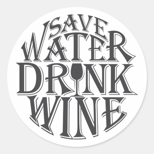 Concept voor water en drink opslaan ronde sticker (Voorkant)
