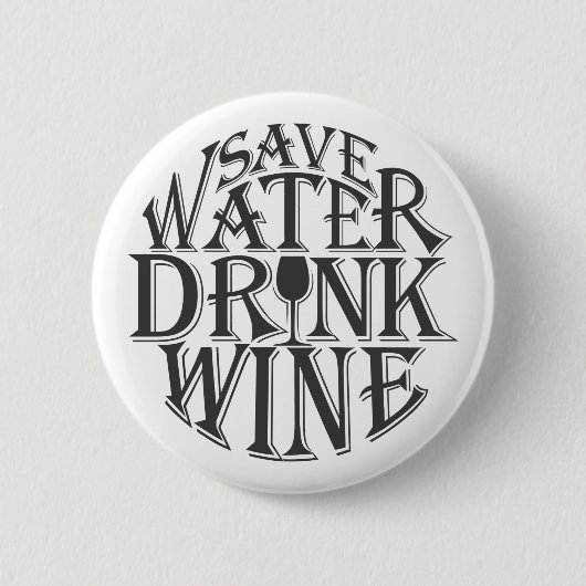 Concept voor water- en drink-wijn opslaan ronde button 5,7 cm (Voorkant)