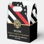 Conceptgebeurtenis brandweerdienst bedankdoosjes (Geopend)