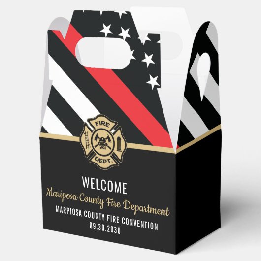 Conceptgebeurtenis brandweerdienst bedankdoosjes (Geopend)