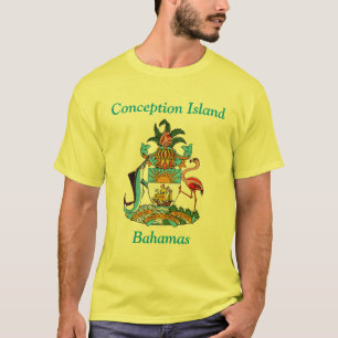 Conception Island, Bahamas met wapenschild T-shirt