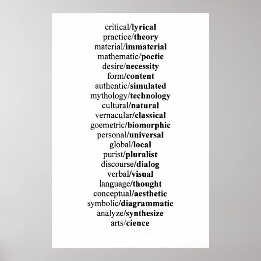 Conceptos opuestos poster (Voorkant)