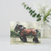 Conceptpaarden in harnas-briefkaart briefkaart (Staand voorkant)