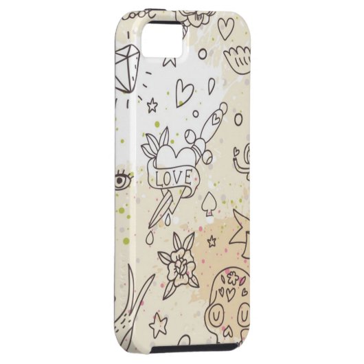 Conceptpatroon tattoo Case-Mate iPhone case (Back/Rechts)