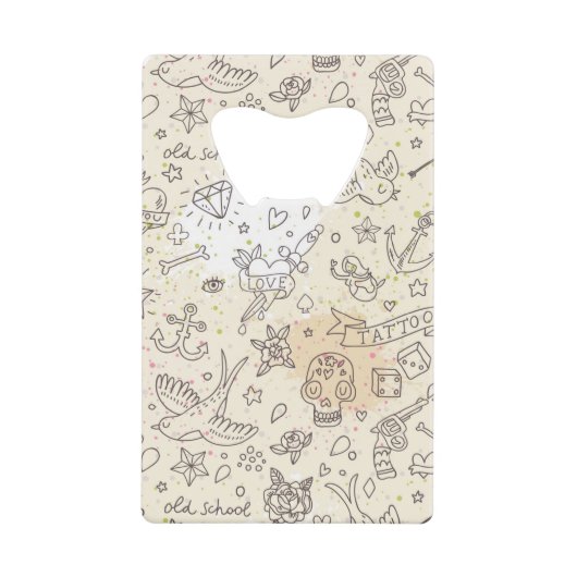 Conceptpatroon tattoo creditkaart flessenopener (Voorkant)