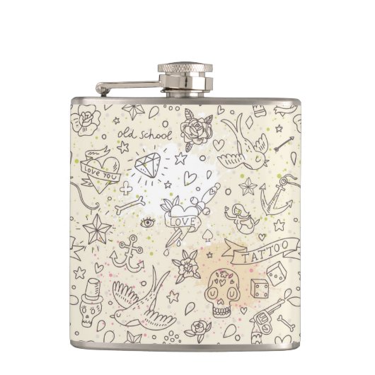 Conceptpatroon tattoo heupfles (Voorkant)