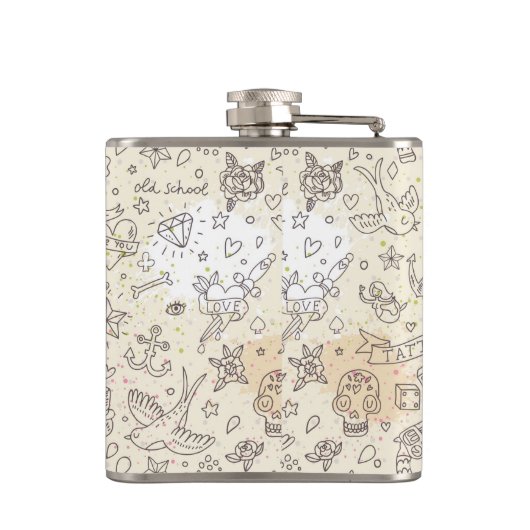 Conceptpatroon tattoo heupfles (Achterkant)