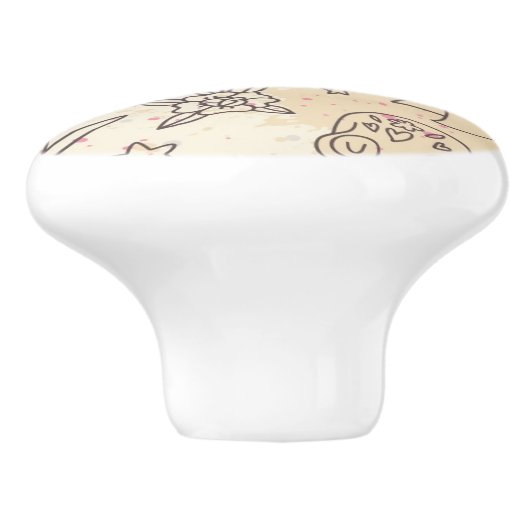 Conceptpatroon tattoo keramische knop (Zijkant)