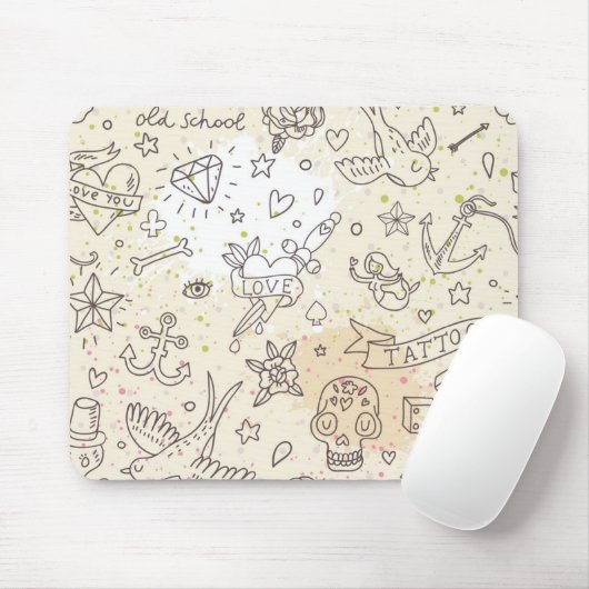 Conceptpatroon tattoo muismat (Met muis)