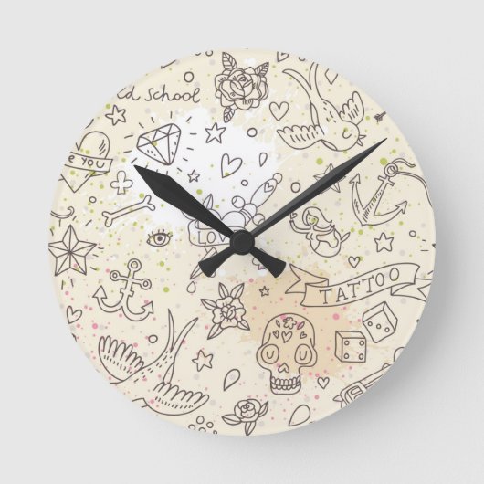 Conceptpatroon tattoo ronde klok (Voorkant)