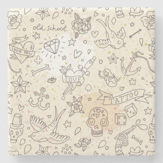 Conceptpatroon tattoo stenen onderzetter (Voorkant)