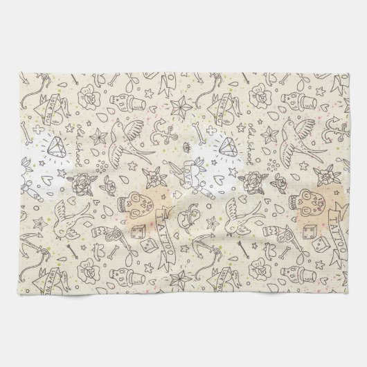 Conceptpatroon tattoo theedoek (Horizontaal)