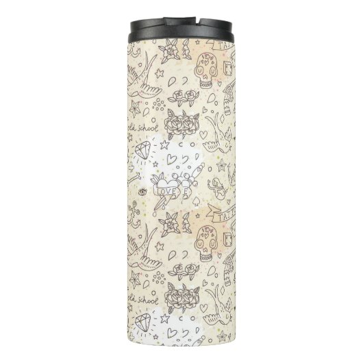 Conceptpatroon tattoo thermosbeker (Achterkant)