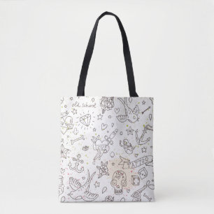 Conceptpatroon tattoo tote bag