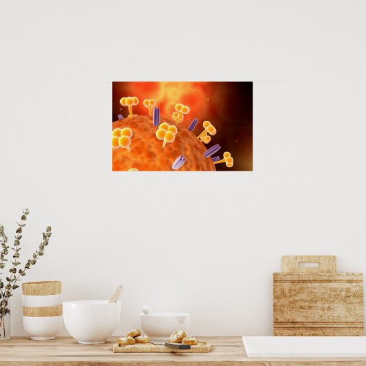 Conceptual Image Of Influenza Causing Flu 1 Poster (Keuken)