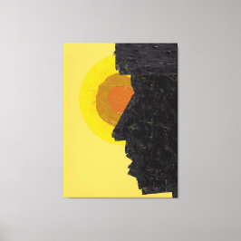 Conceptueel Abstract Silhouet en Zon Canvas Afdruk
