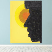 Conceptueel Abstract Silhouet en Zon Canvas Afdruk (Insitu (Houten vloer))