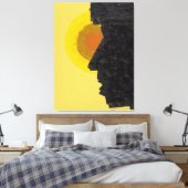 Conceptueel Abstract Silhouet en Zon Canvas Afdruk (Insitu (Slaapkamer))
