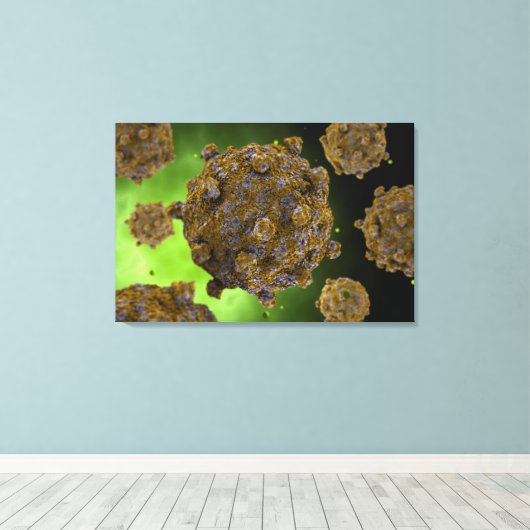 Conceptueel Afbeelding coxsackievirus 2 Canvas Afdruk (Insitu (Houten vloer))