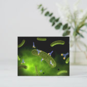 Conceptueel Afbeelding van antilichamen die bacter Briefkaart (Staand voorkant)