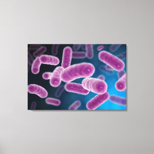 Conceptueel Afbeelding van bacteriën 3 Canvas Afdruk
