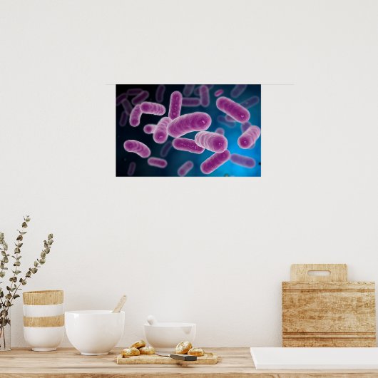 Conceptueel Afbeelding van bacteriën 3 Poster (Keuken)
