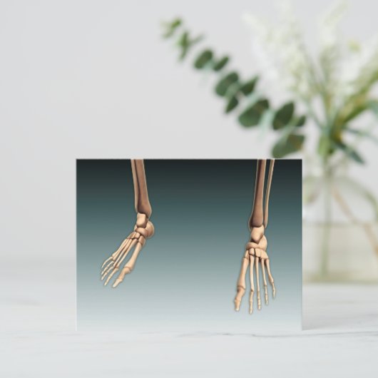 Conceptueel Afbeelding van Botten in de menselijke Briefkaart (Staand voorkant)