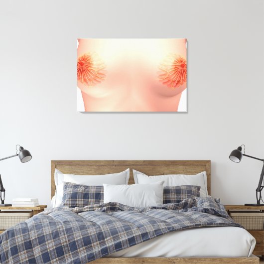 Conceptueel Afbeelding van de borstanatomie van Vr Canvas Afdruk (Insitu (Slaapkamer))
