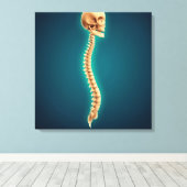 Conceptueel Afbeelding van de humane schedel en ru Canvas Afdruk (Insitu (Houten vloer))
