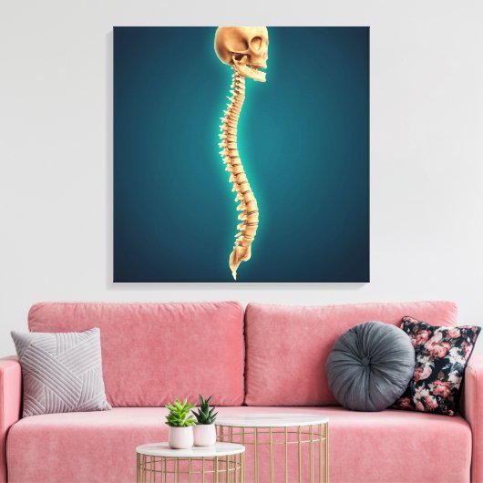 Conceptueel Afbeelding van de humane schedel en ru Canvas Afdruk (Insitu (Woonkamer))