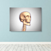 Conceptueel Afbeelding van de humane schedel en ru Canvas Afdruk (Insitu (Houten vloer))