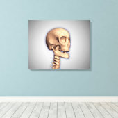 Conceptueel Afbeelding van de humane schedel en ru Canvas Afdruk (Insitu (Houten vloer))