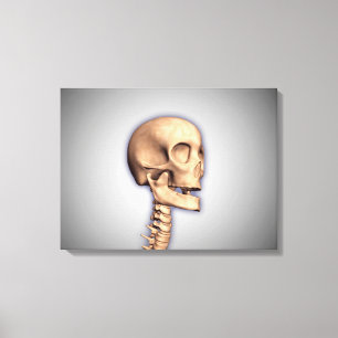 Conceptueel Afbeelding van de humane schedel en ru Canvas Afdruk