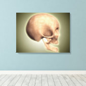 Conceptueel Afbeelding van de menselijke schedel, Canvas Afdruk (Insitu (Houten vloer))