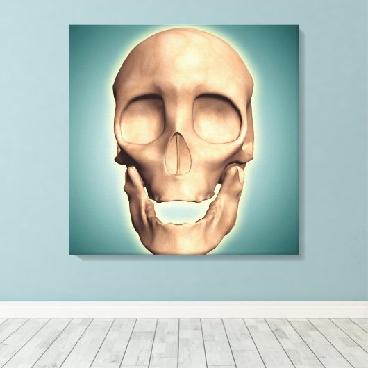 Conceptueel Afbeelding van de menselijke schedel, Canvas Afdruk (Insitu (Houten vloer))
